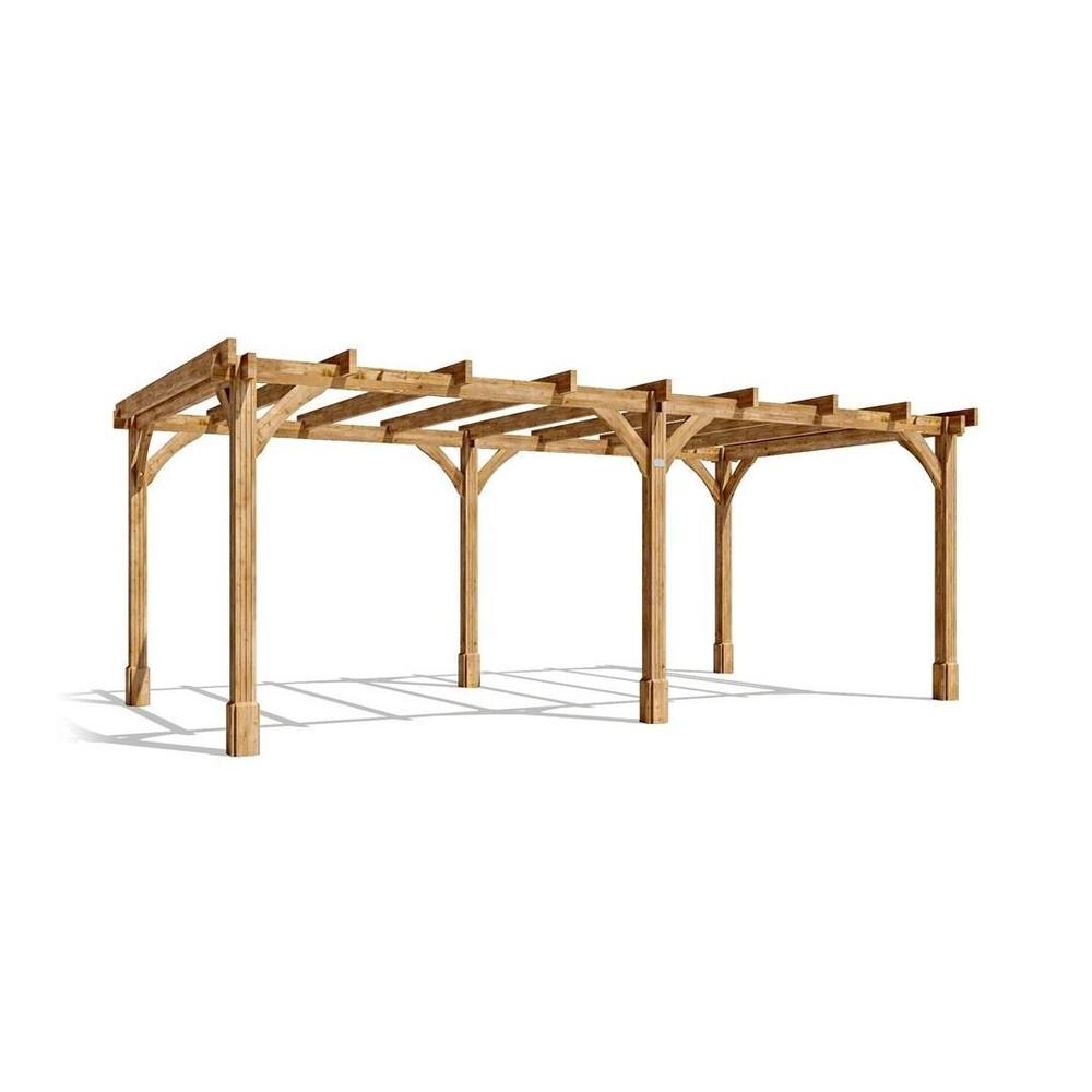 Dunster House Wooden Pergola Garden 6x3m Pressure Treated Heavy Duty Leviathan in Brown