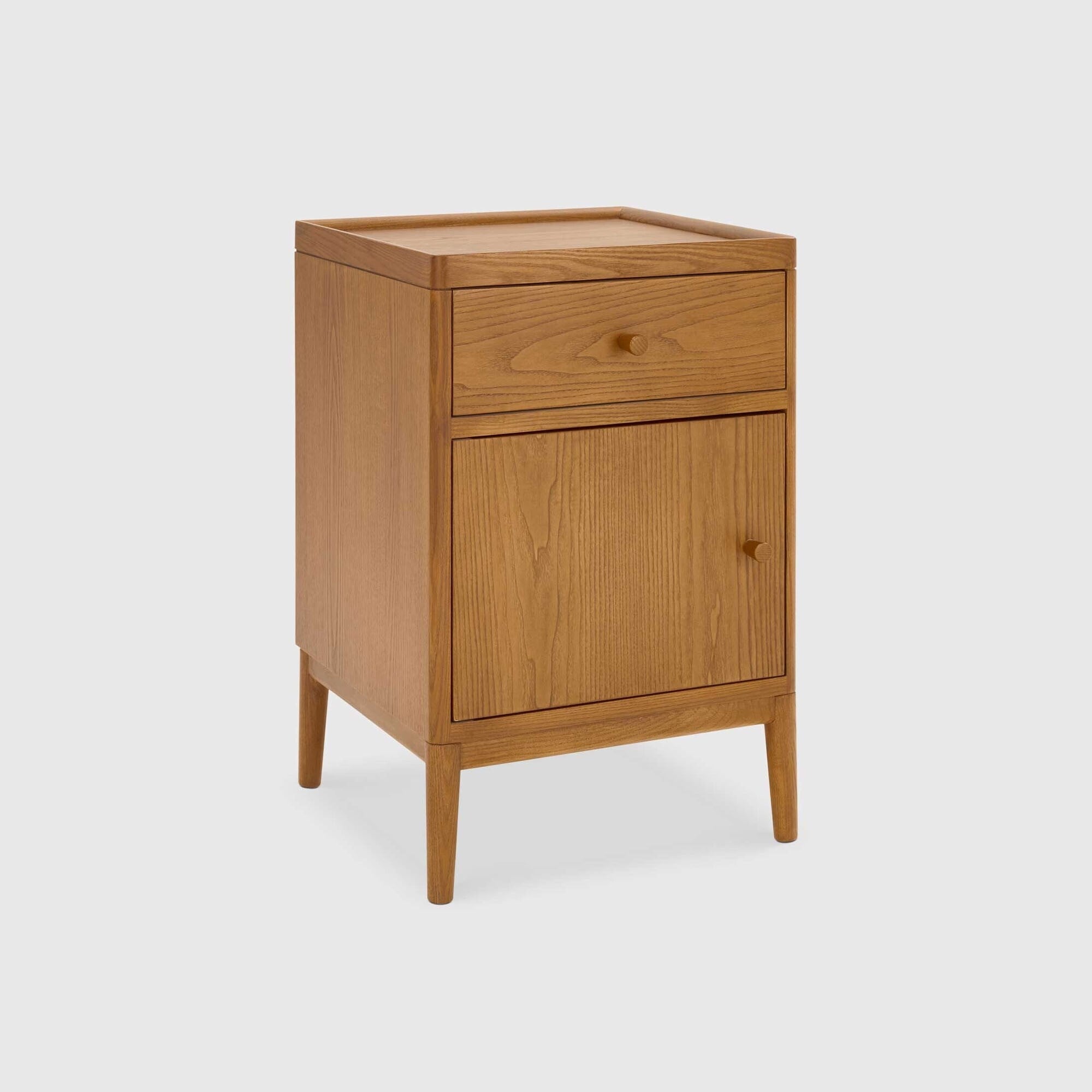 Ercol Salina Bedside Cabinet, Neutral Wood | Barker & Stonehouse