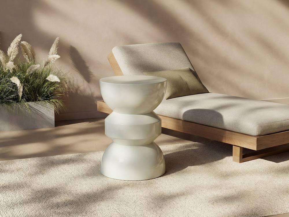 Vente-unique Metal Garden Side Table - White - TOQO By MYLIA
