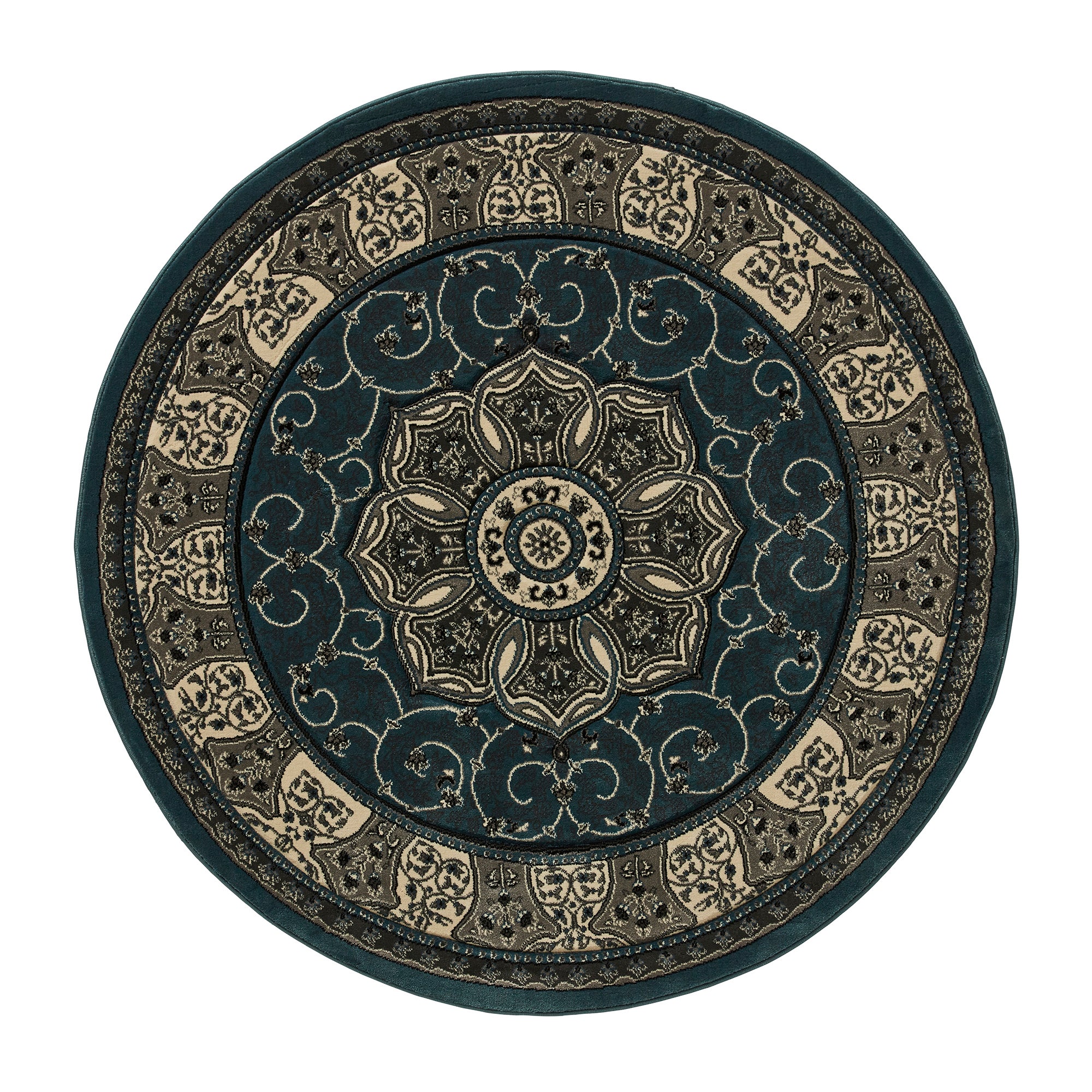 Heritage Circle Rug Natural/Blue