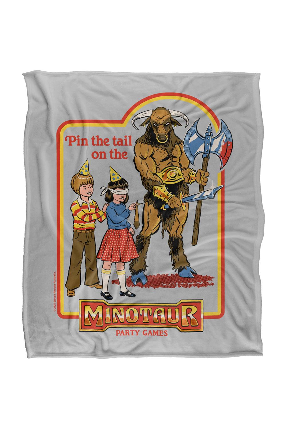 Steven Rhodes Pin The Tail On The Minotaur Super Soft Throw Blanket