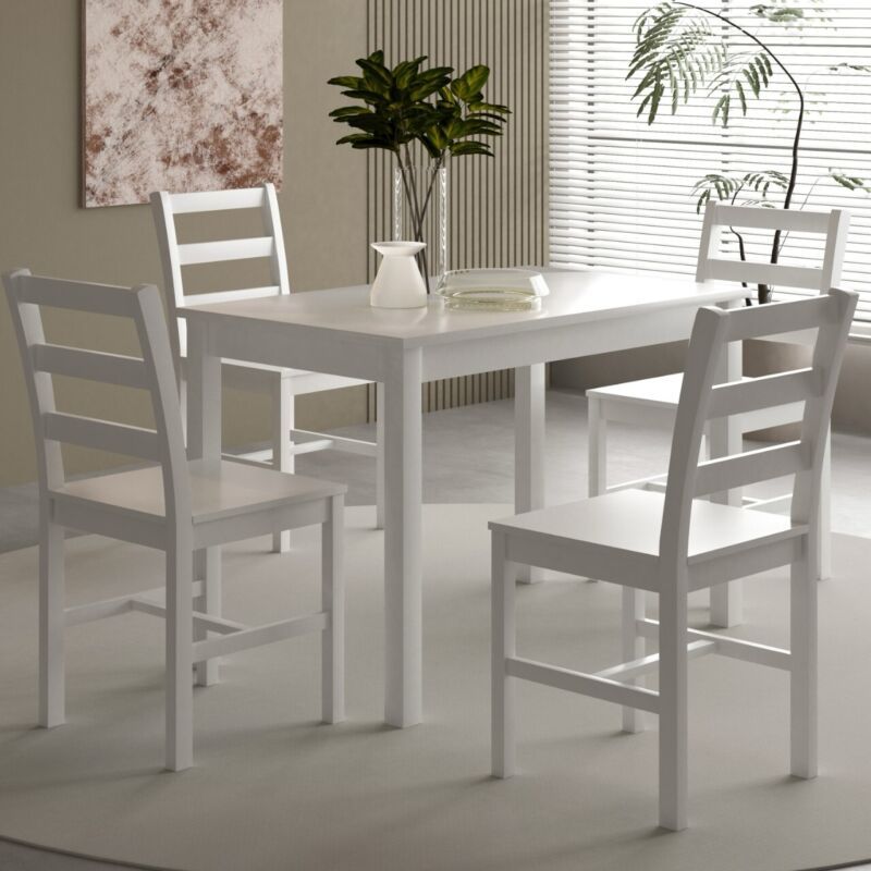 Comfy Living Ltd 5 Piece Wooden Dining Set White