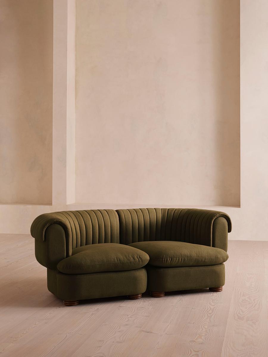 Rava Three Seater Sofa, Linen, Olive