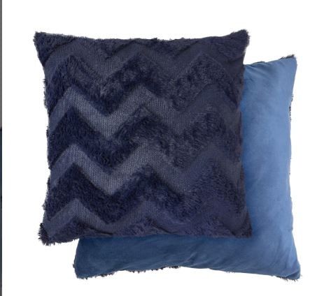 New Edge Blinds Newton Zig Zag Collection Soft Touch Cushion Cover in Blue