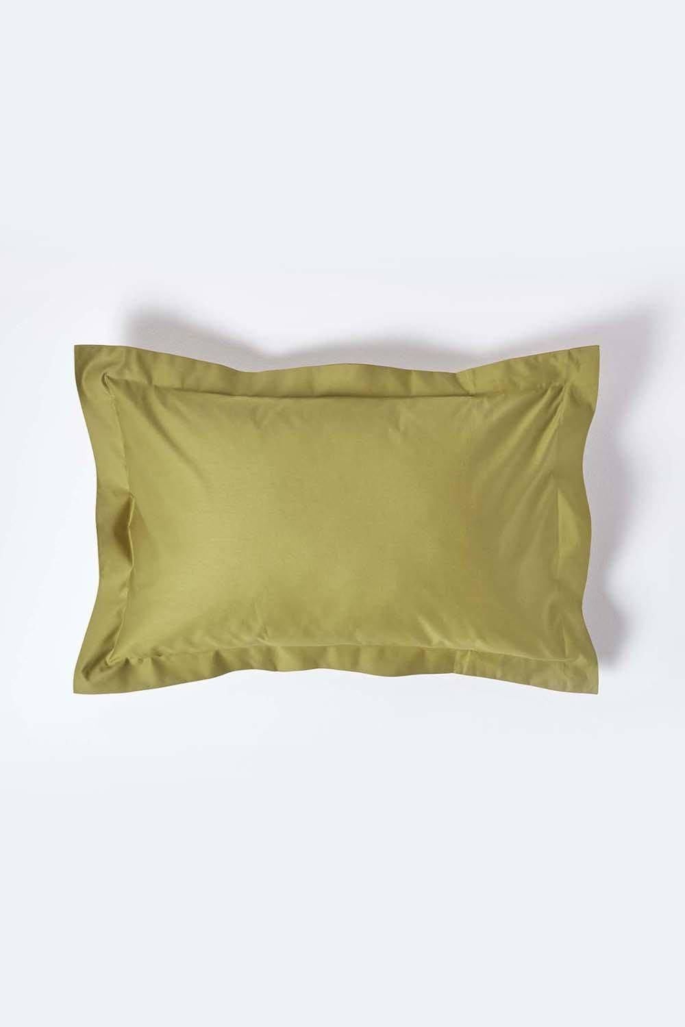 Homescapes Egyptian Cotton Oxford Pillowcase 1000 TC in Olive