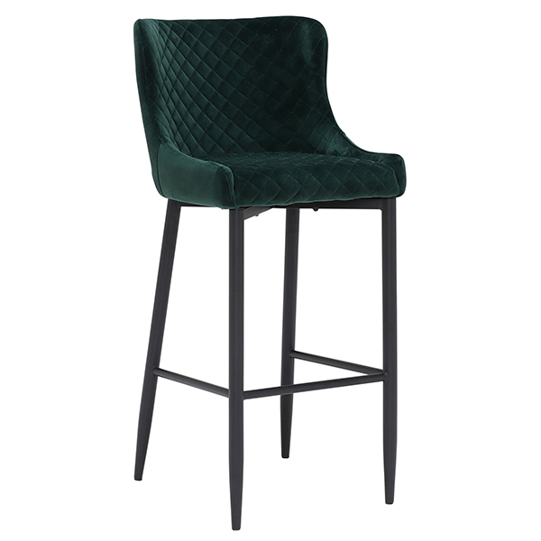Rivington Fabric Bar Stool  Dark Green