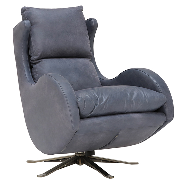 Fama Lenny Rocking Swivel Armchair Leather - Barker & Stonehouse