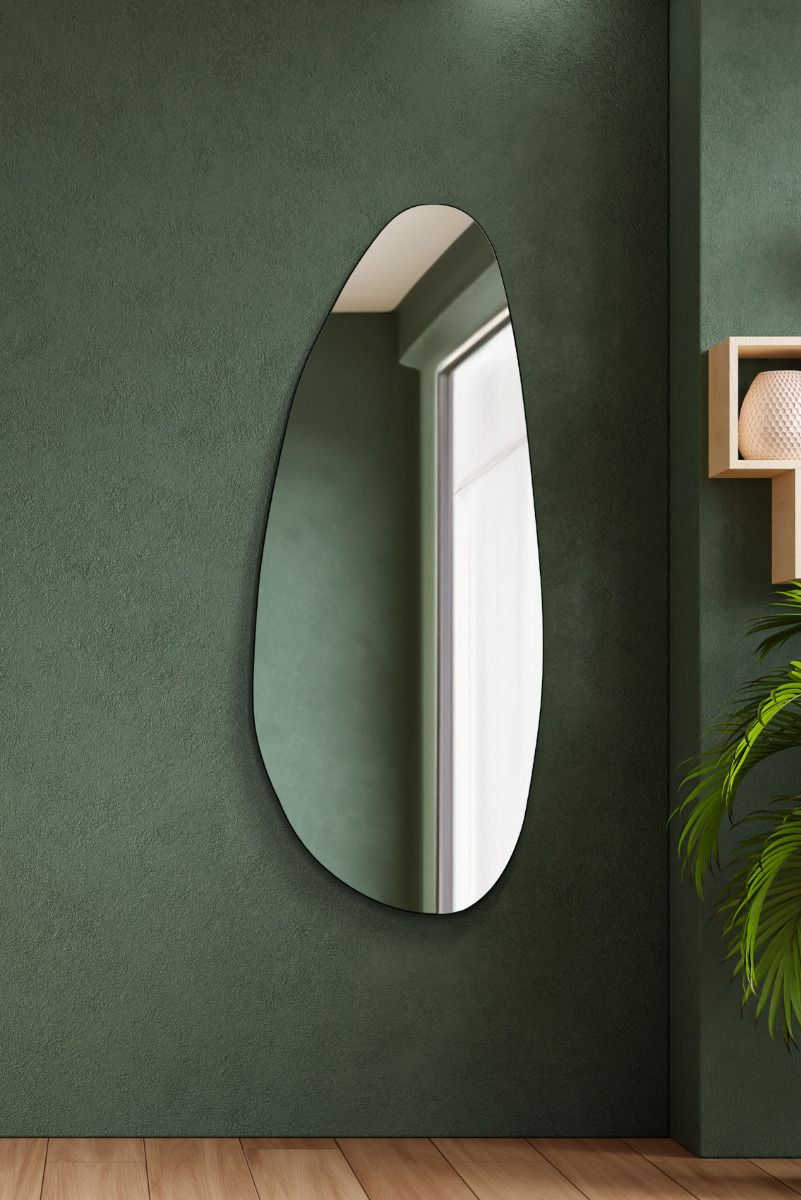 MirrorOutlet The Lacuna - Frameless Pond Wall Mirror 55" X 23" (140x58CM) in Silver