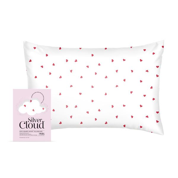Silver Cloud Satin Pillowcase Infused with Silver Ions in Red