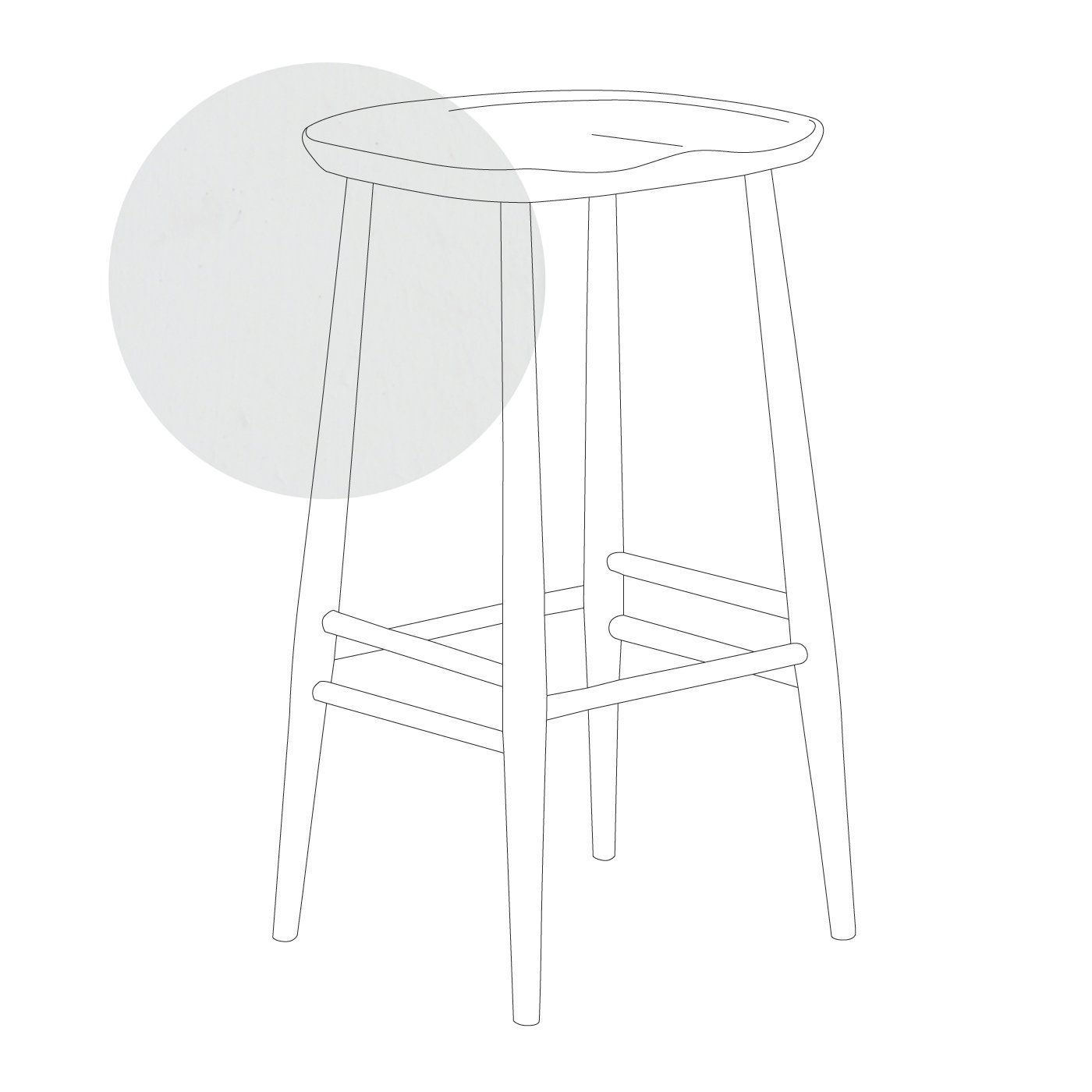 Ercol Originals Bar Stool Low Colour Finish White