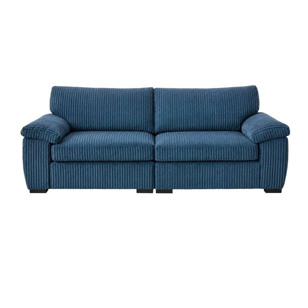 Bliss Furniture Amalfi 3 Seater Split Sofa Soft Fabric in Blue