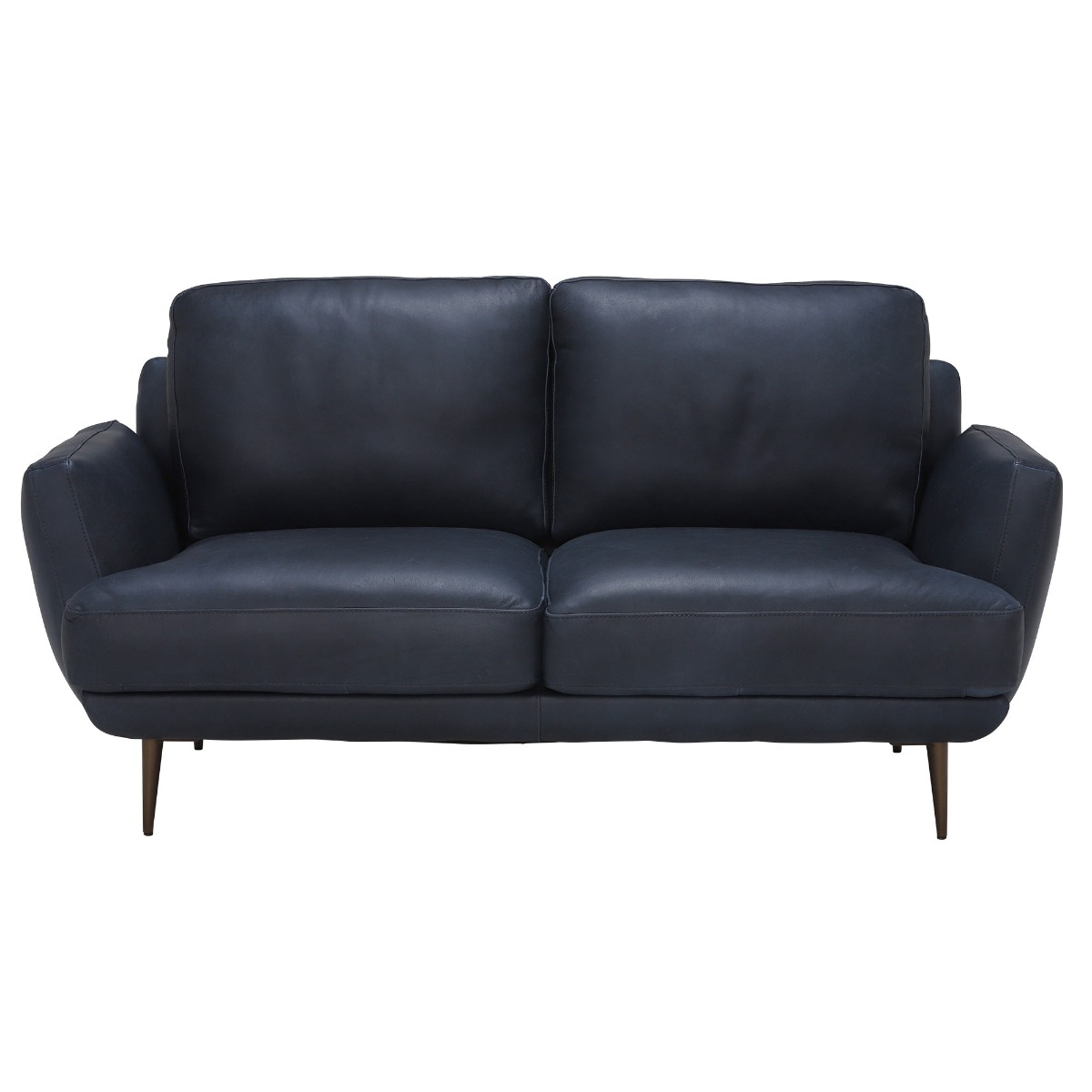 Pax Leather Love Seat, Alabama Blue
