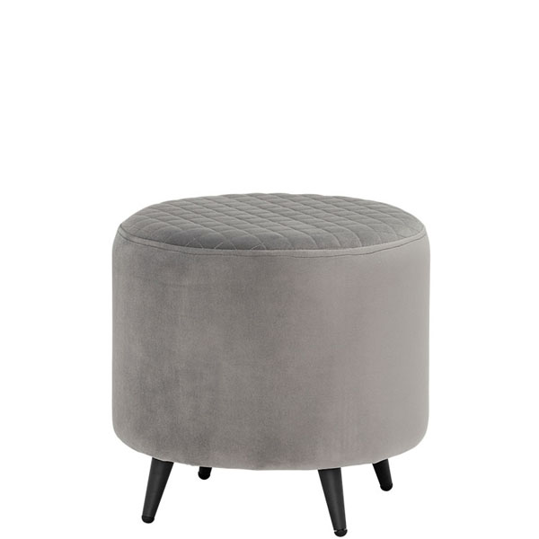 Rivington Velvet Footstool Grey