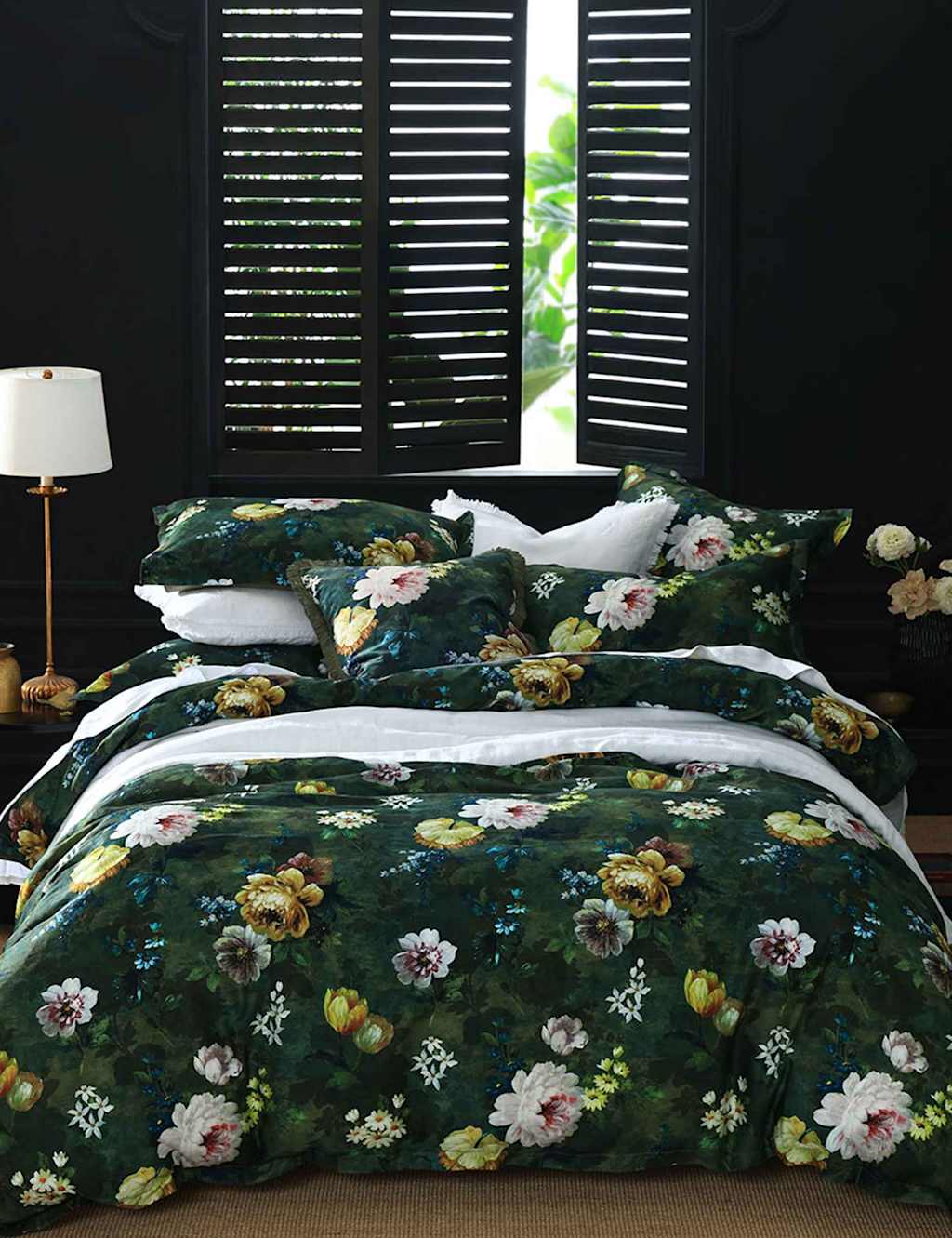 MM Linen Pure Cotton Lorenza Reversible Bedding Set Green Mix