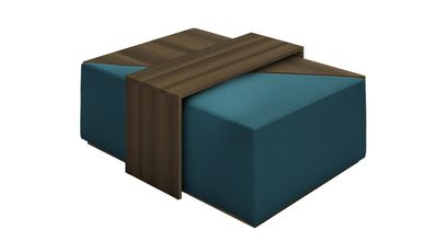 Astaire Modular Coffee Table Set Footstool in Evergreen Brushed Linen Cotton - sofa.com