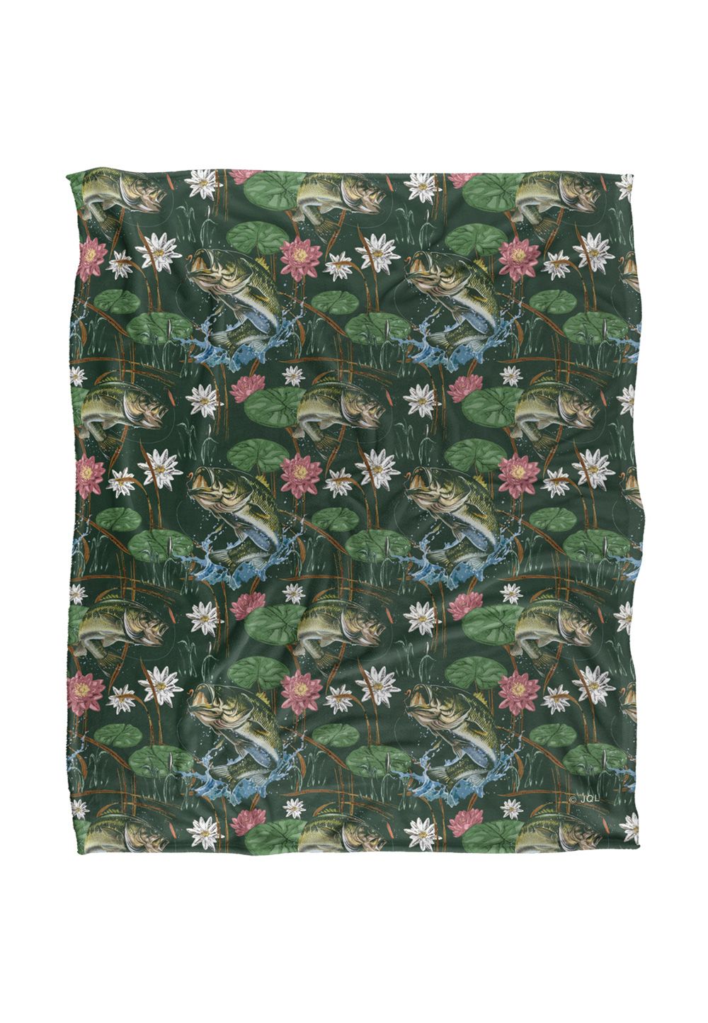 JQ Licensing Jl-Jp-Jq Bass Fishing Tiki 2 Silky Touch Super Soft Throw Blanket 152 X 127 cm in White
