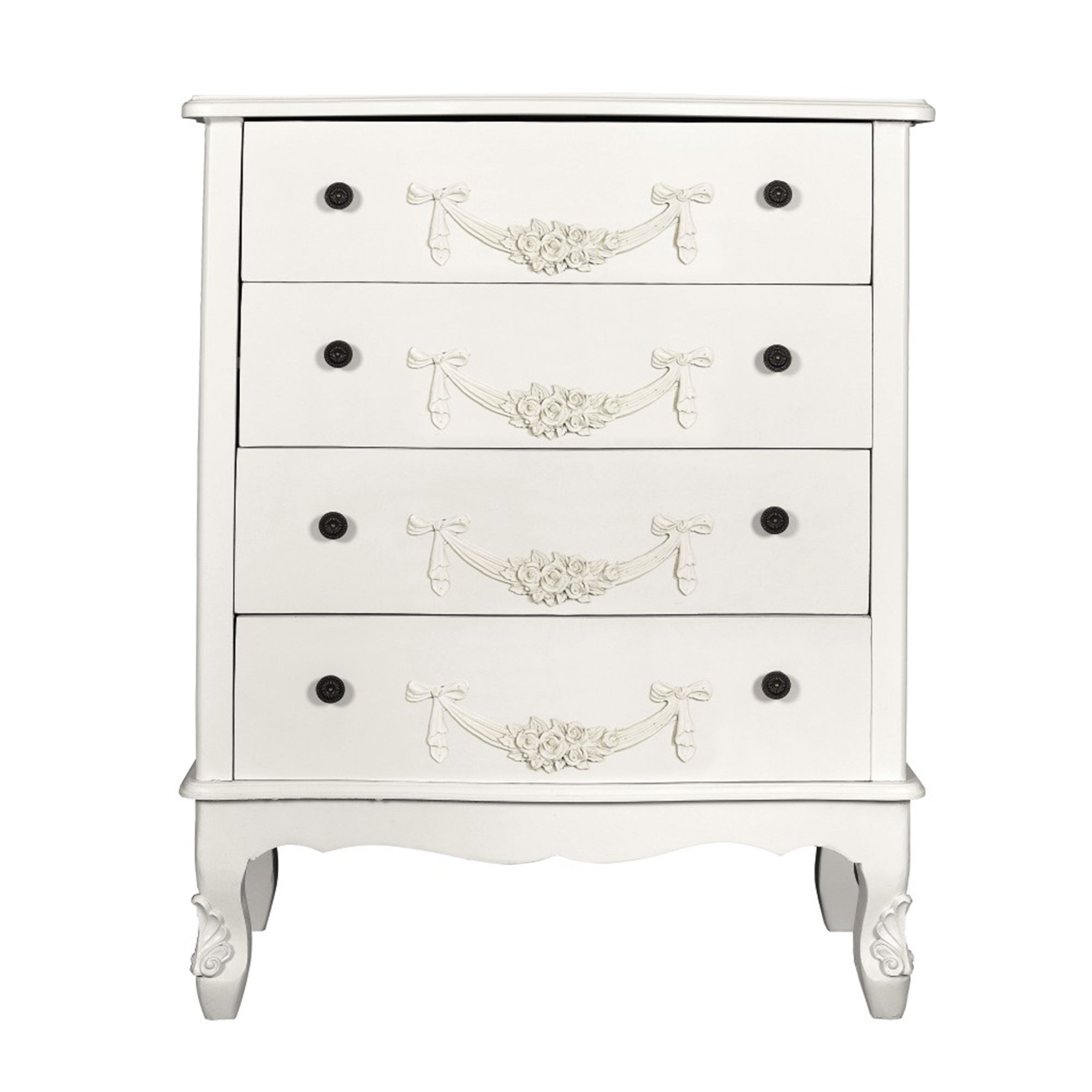 Toulouse Ivory Wide 4 Drawer Chest White