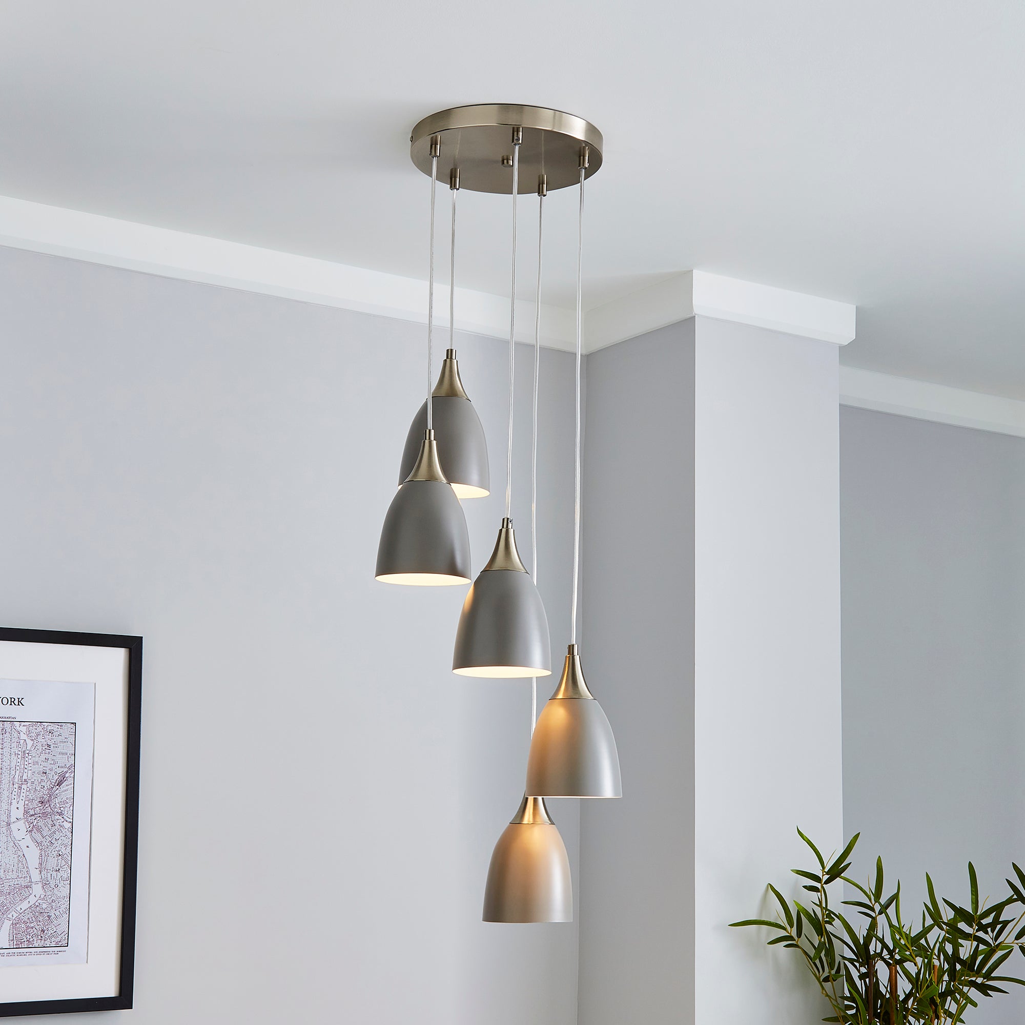 Bea 5 Light Cluster Ceiling Fitting Grey Grey