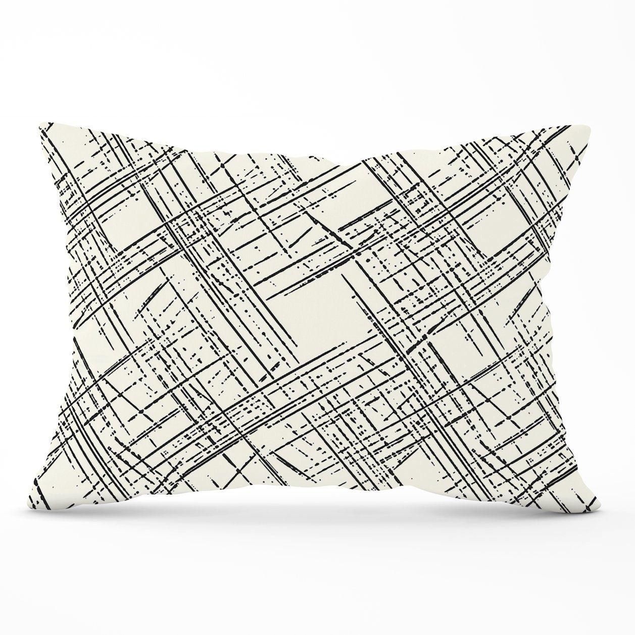 Warren Reed - Designer Monochrome Distressted Pattern Cushions in Grey
