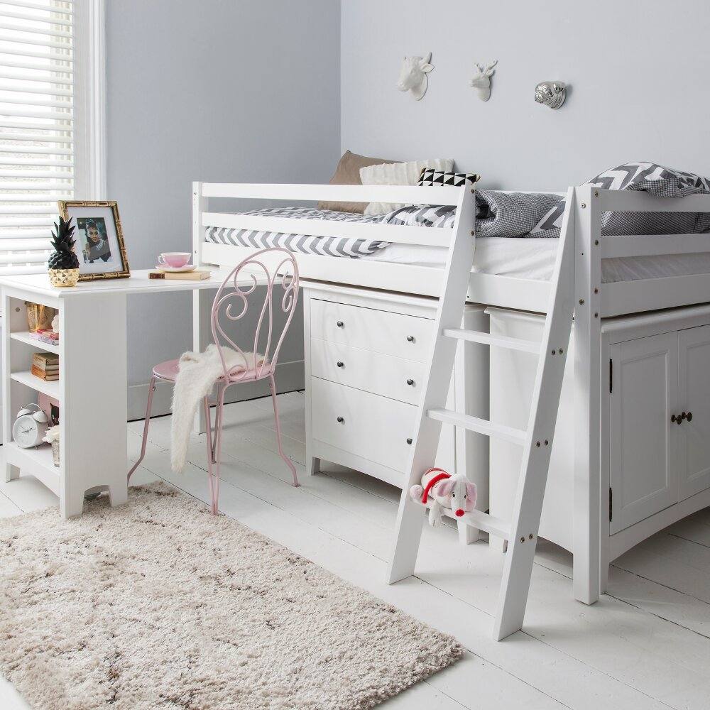 Nöa and Nani Moro Sleepstation with Chest of Drawers, Cabinet & Desk in White