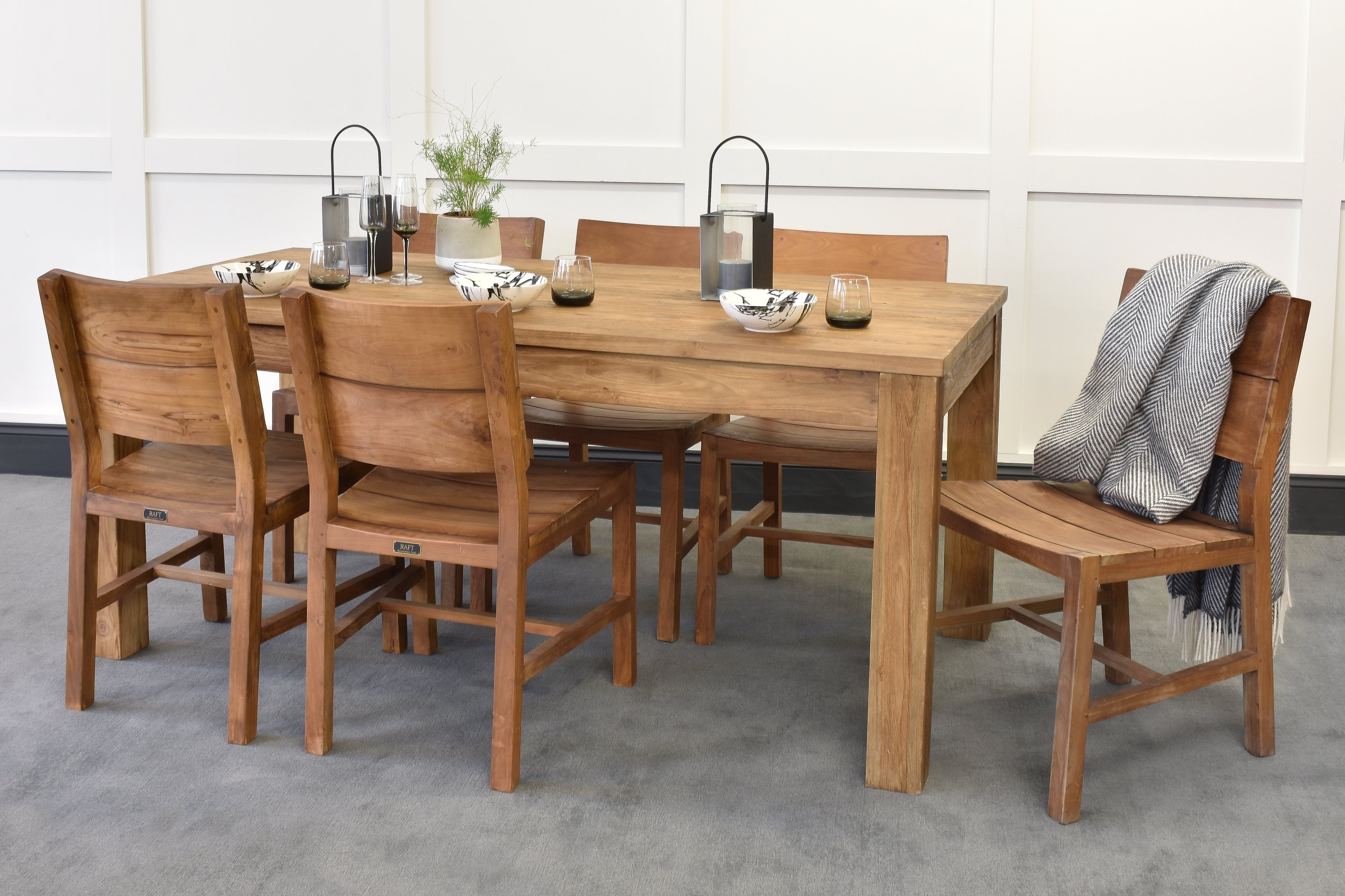 Unmilled Lifestyle Dining Table & Rhode Chairs Bundle