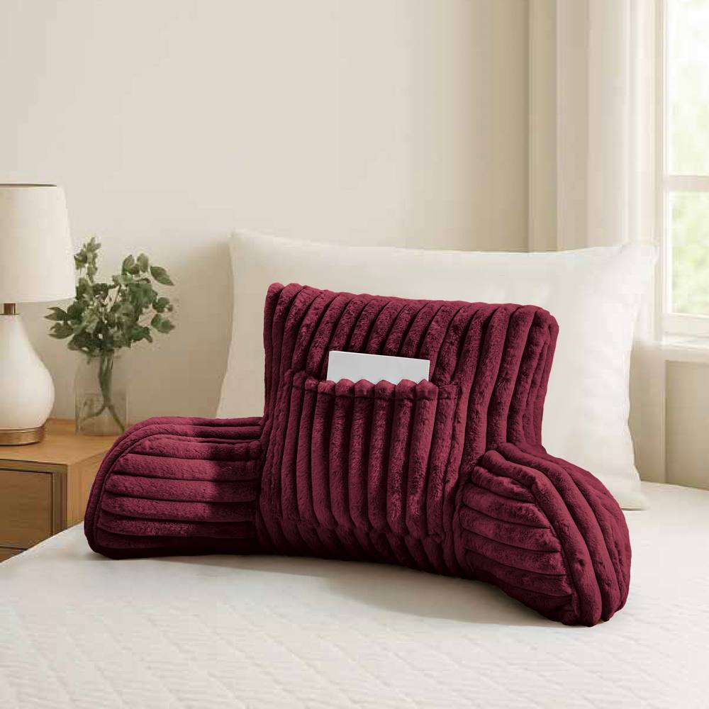 GAVENO CAVAILIA Super Comfy Ribbed Warm Cuddle Cushion in Burgundy