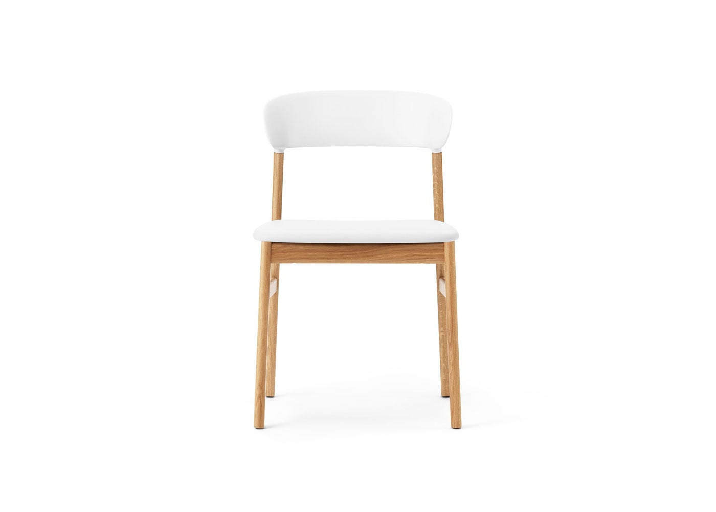 Normann Copenhagen Herit Dining Chair Spectrum White Leather Oak Legs