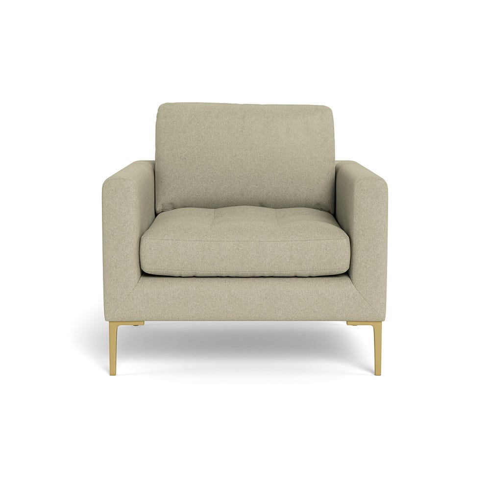 Heal's Eton Armchair Cotton Grain Brass Feet
