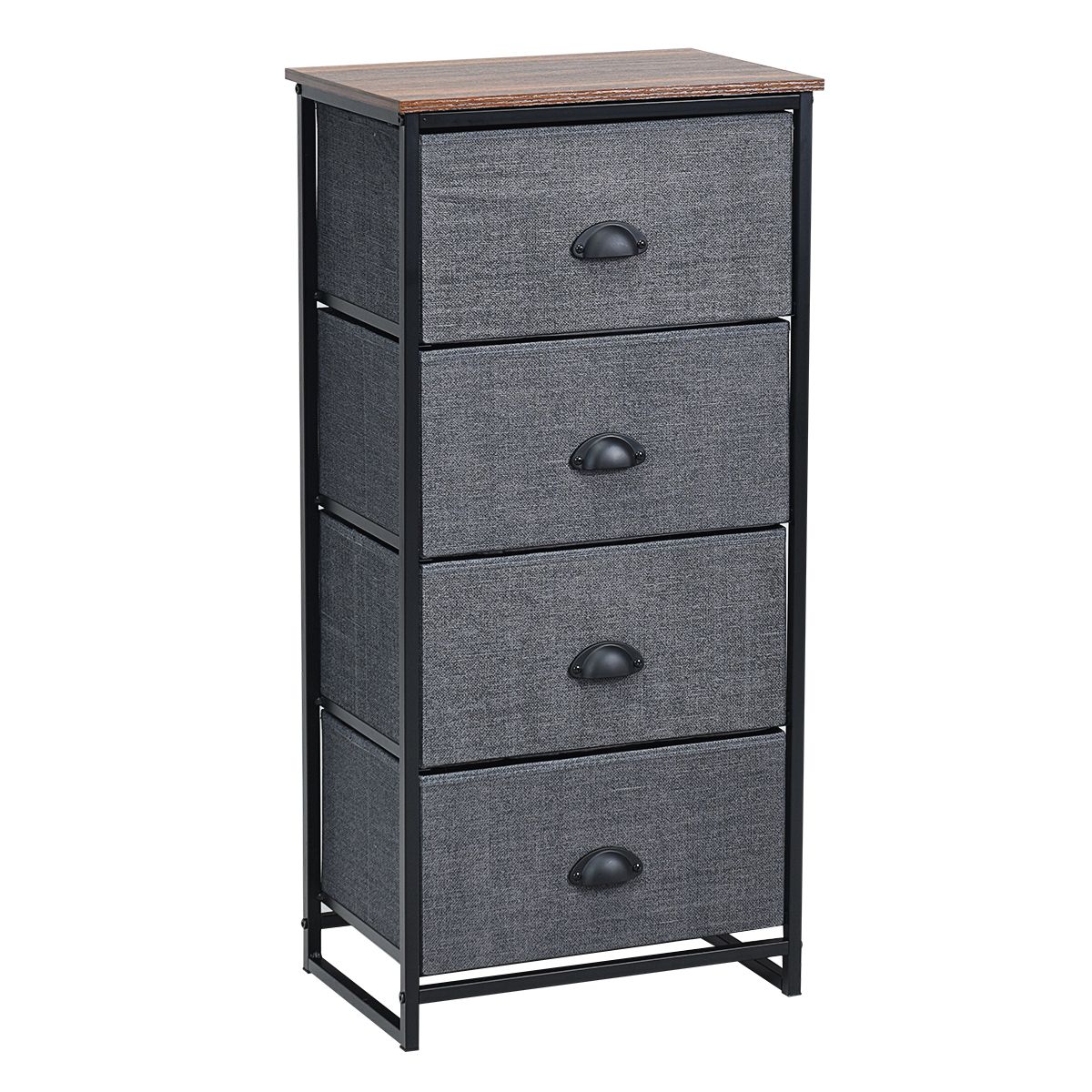 Costway 4-Drawer Fabric Dresser Metal Frame Chest of Drawers Nightstand