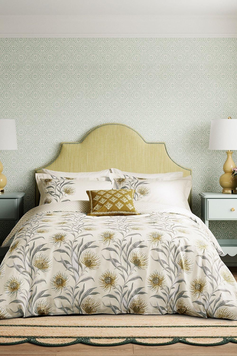 Sanderson 'Catherinae' Cotton Duvet Cover Set in Cream