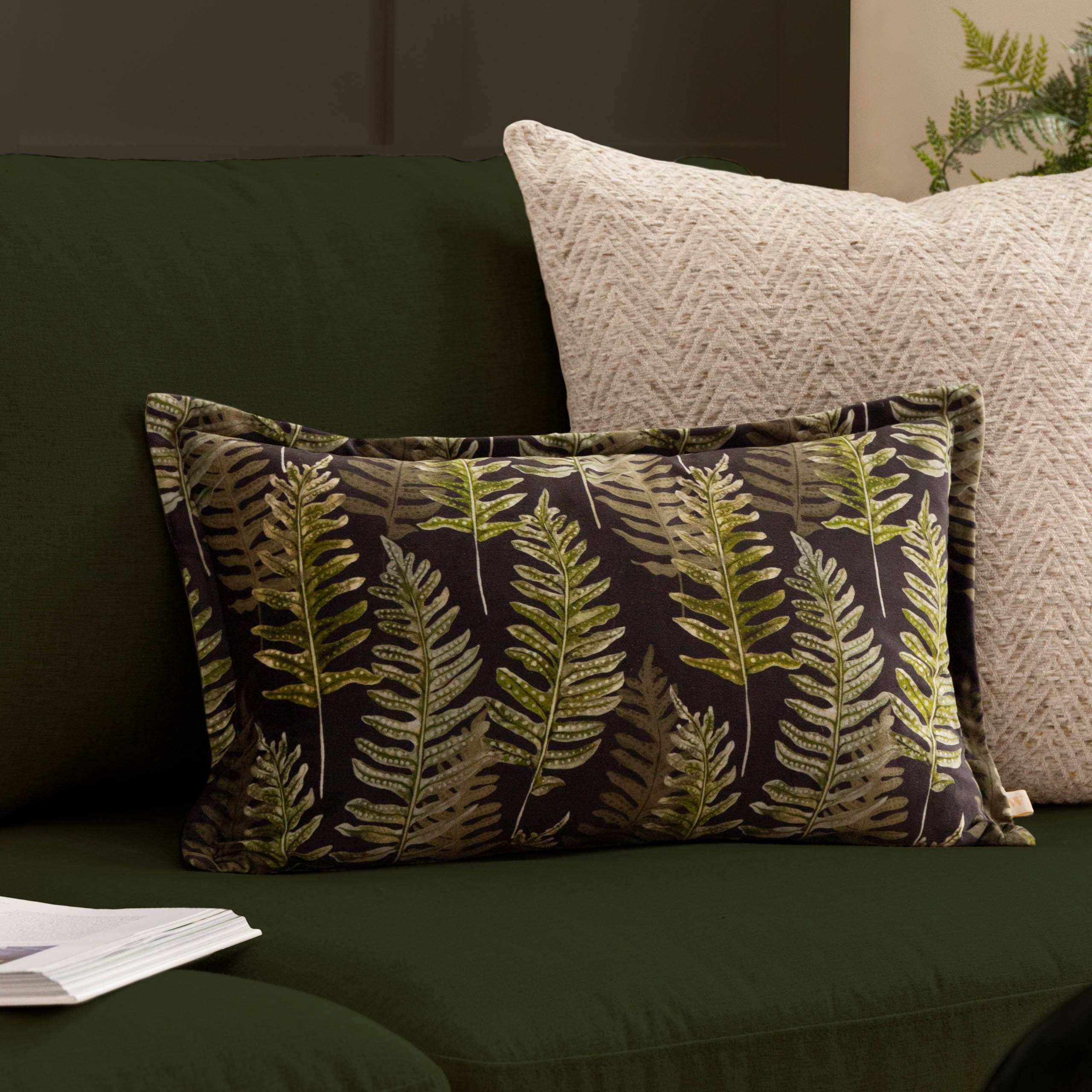 Wylder Nature Kielder Forest Fern Night Velvet Cushion