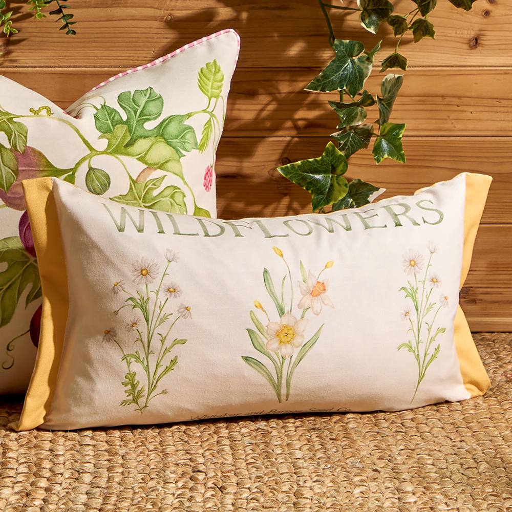 Voyage Maison Wildflowers Printed Outdoor Cushion in Yellow