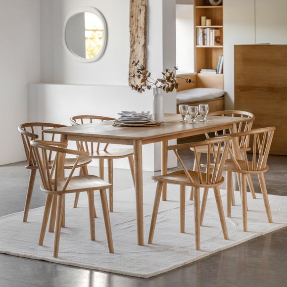 Manila 6 Seater Dining Table, Oak