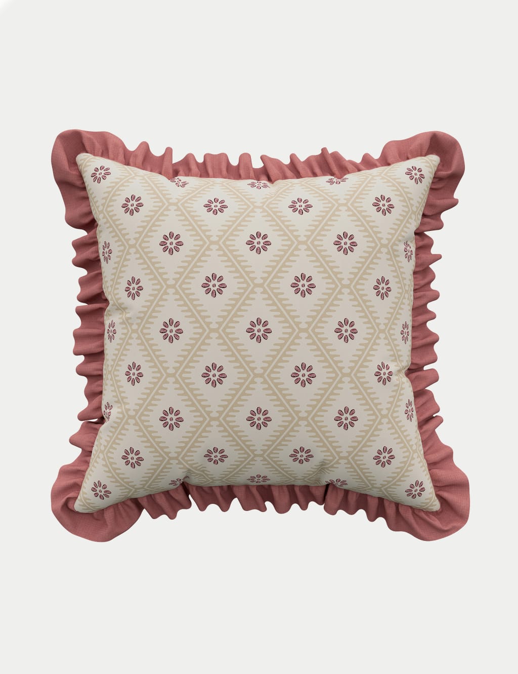 Sanderson Pure Cotton Poets Rose Embroidered Cushion Pink