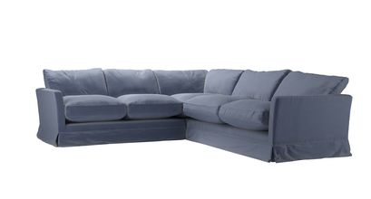 Otto Asym. Crn: LHF 2 Seat w RHF 2.5 Seat in Sapphire Smart Velvet - sofa.com