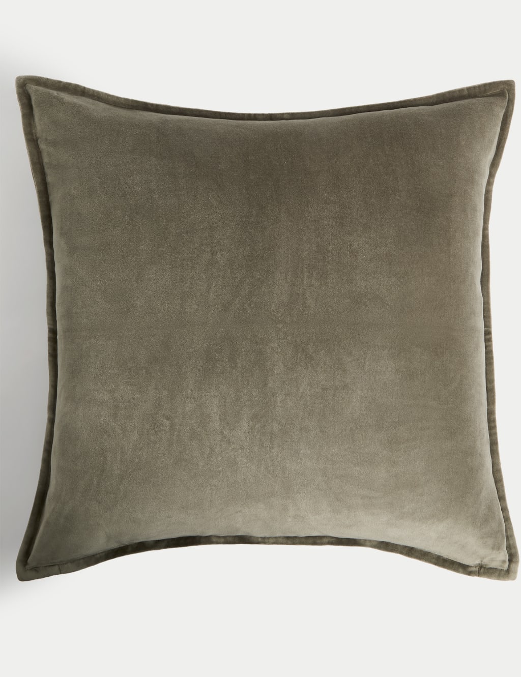 M&S Pure Cotton Velvet Large Cushion Dusty Green