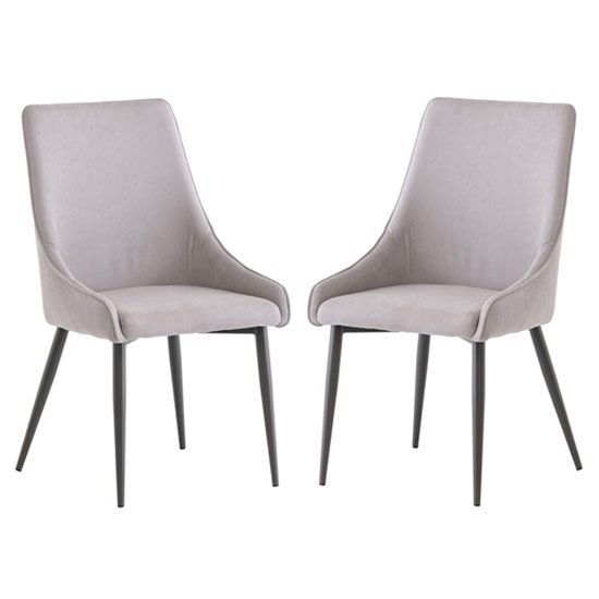 Rimini Grey Fabric Dining Chair In A Pair