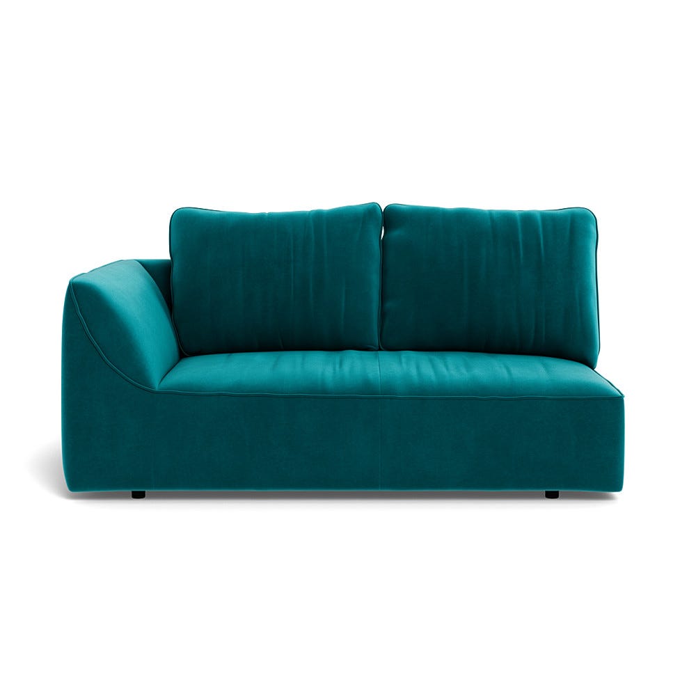 Heal's Morven Left Hand Facing 2 Seater Unit Smart Velvet Petrol