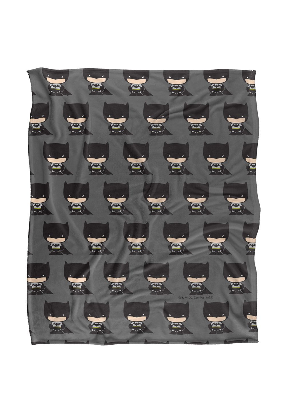 Batman Cute Chibi Character Pattern Officially Licensed Silky Touch Super Soft Throw Blanket 152x127 cm in White