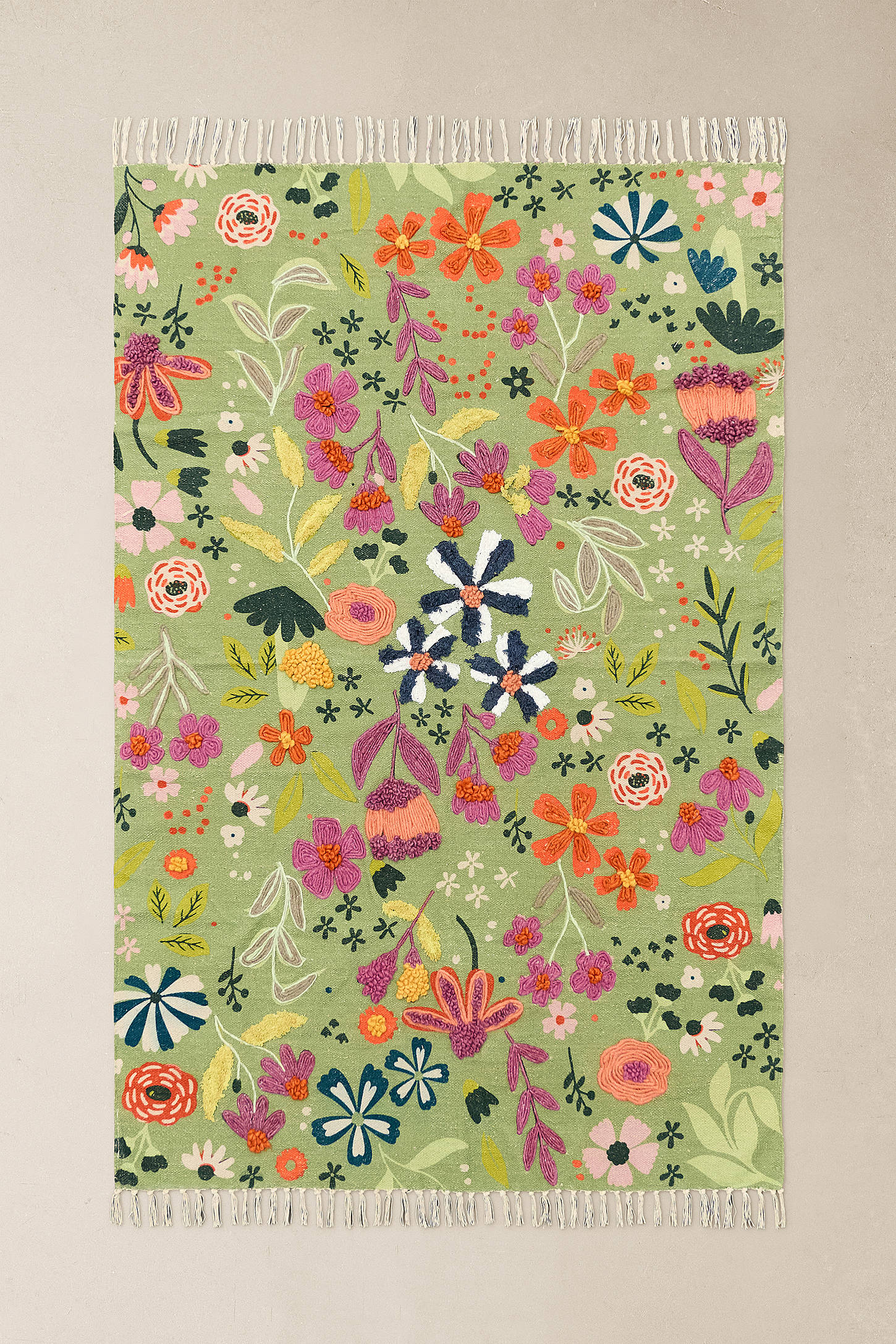 Floral Embellished 4x6ft Rug