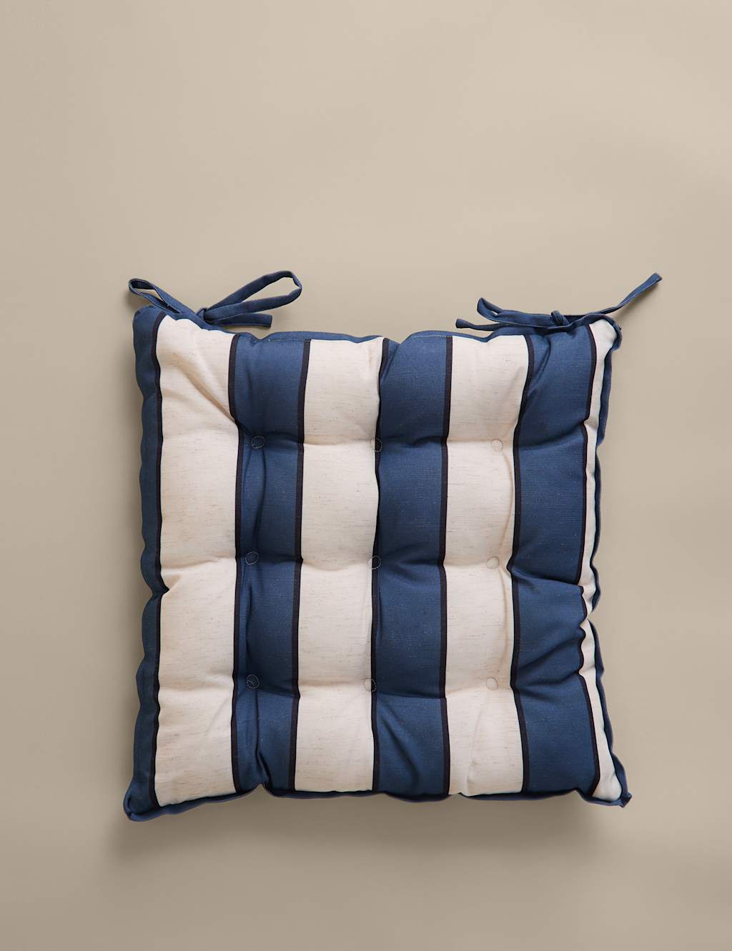 M&S 2 Pack Striped Outdoor Seat Pads Blue Mix