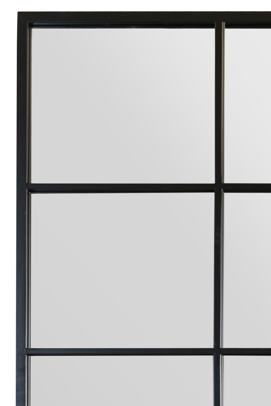 MirrorOutlet The Fenestra Black Modern Window Leaner / Wall Mirror 79" X 47" 200CM X 120CM 3