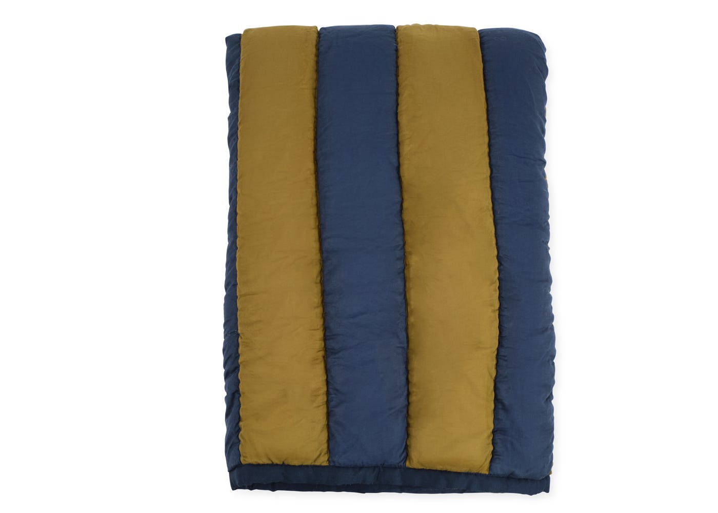 Heal's Stripe Quilt Navy and Olive 140 x 200cm