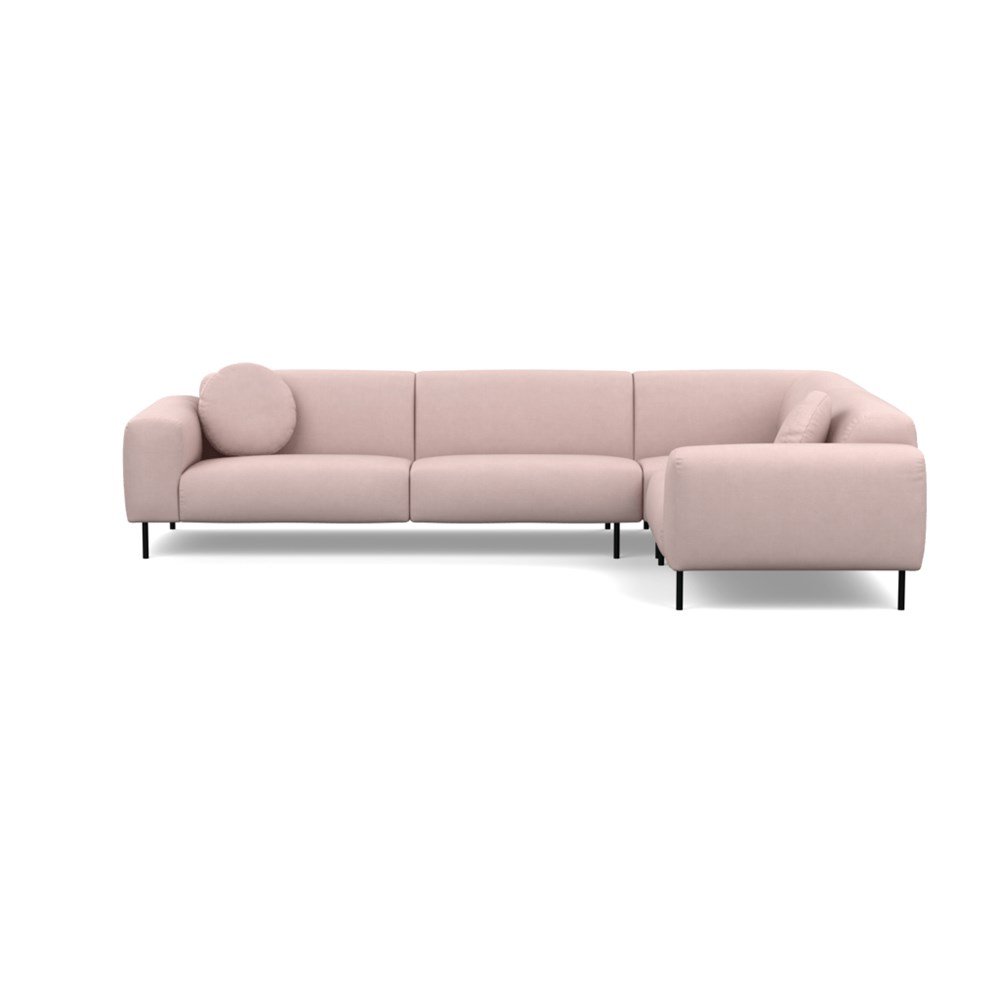 Heal's Luna Medium Right Hand Facing Corner Sofa Siena Cotton Dusky Pink