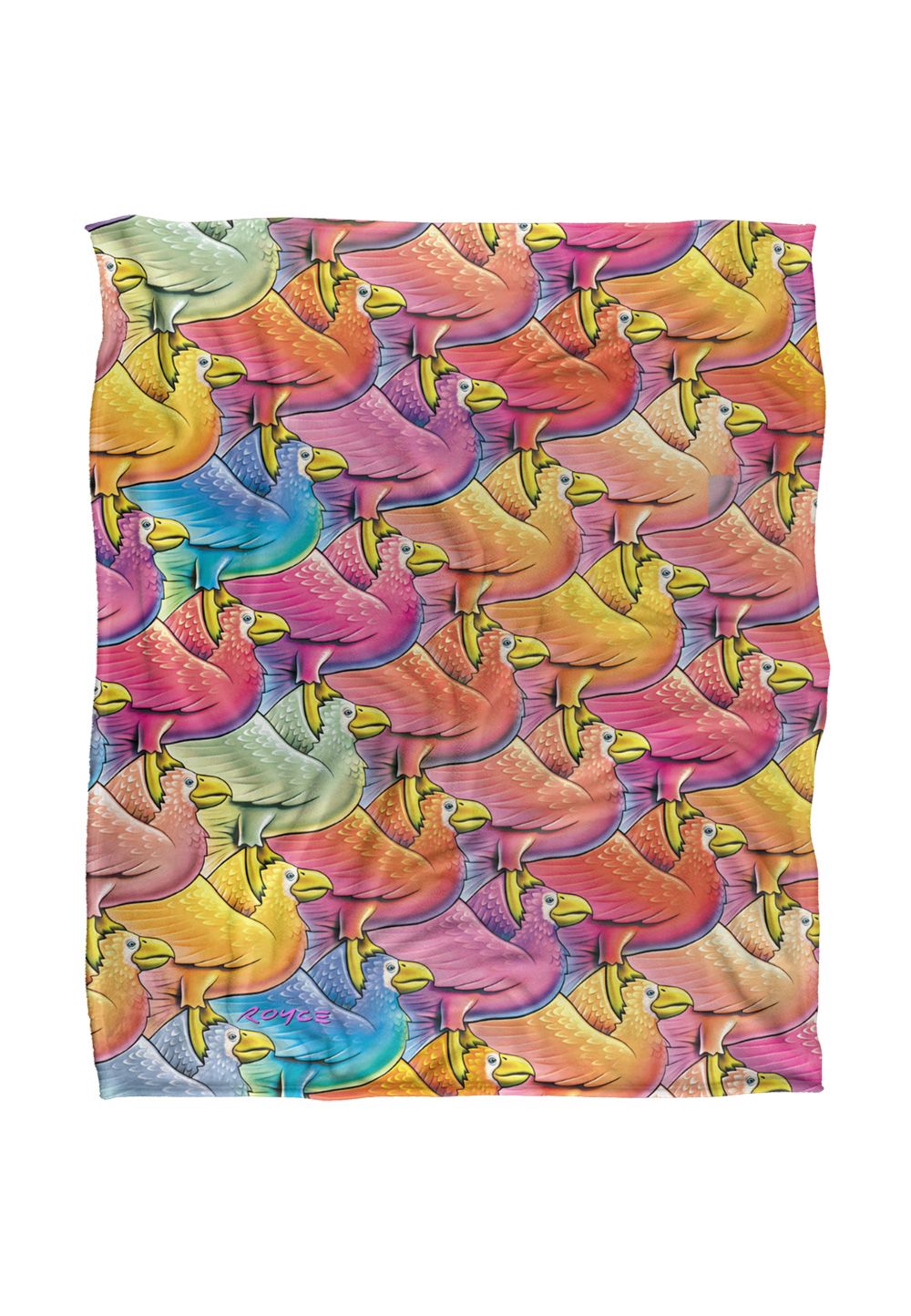 JQ Licensing Royce Mcclure Flocking Birds Pattern Silky Touch Super Soft Throw Blanket 152 X 127 cm in White