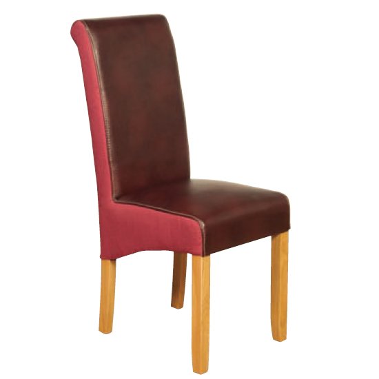 Charlene Leather Dining Chair In Burgundy And Plum