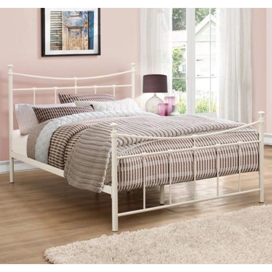 Emily Steel Single Bed In Cream