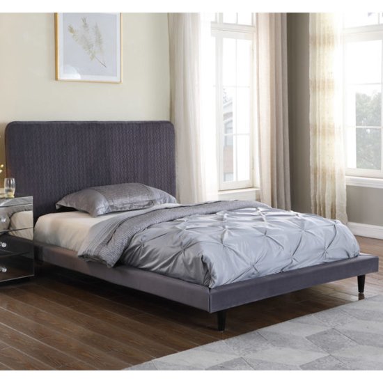 Shannon Fabric King Size Bed In Grey