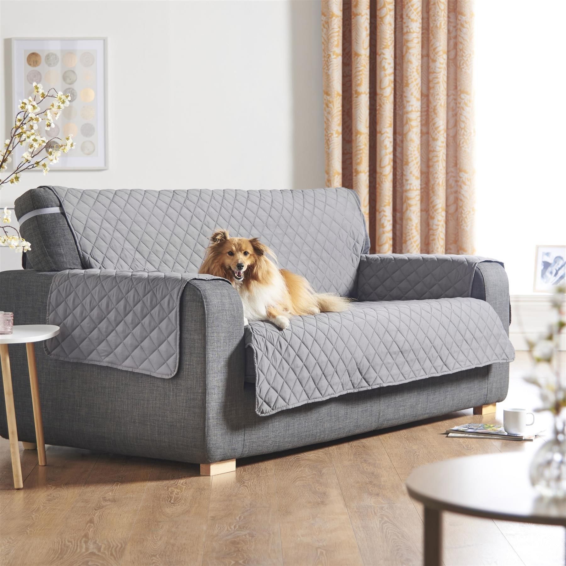 Luxury Living Luxury Quilted 1 Seater Sofa Protector Cover in Grey