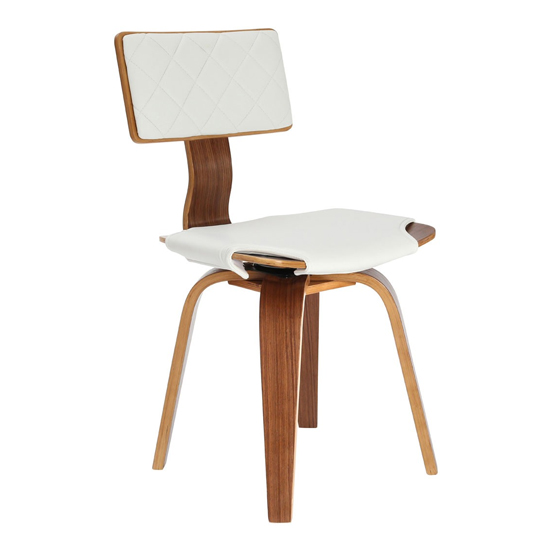 Tenova Faux Leather Square Back Bedroom Chair In White
